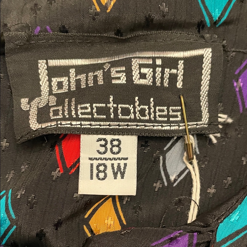 Vintage Multicolor Diamond Pattern Button Down Shirt - Picture 2 of 10